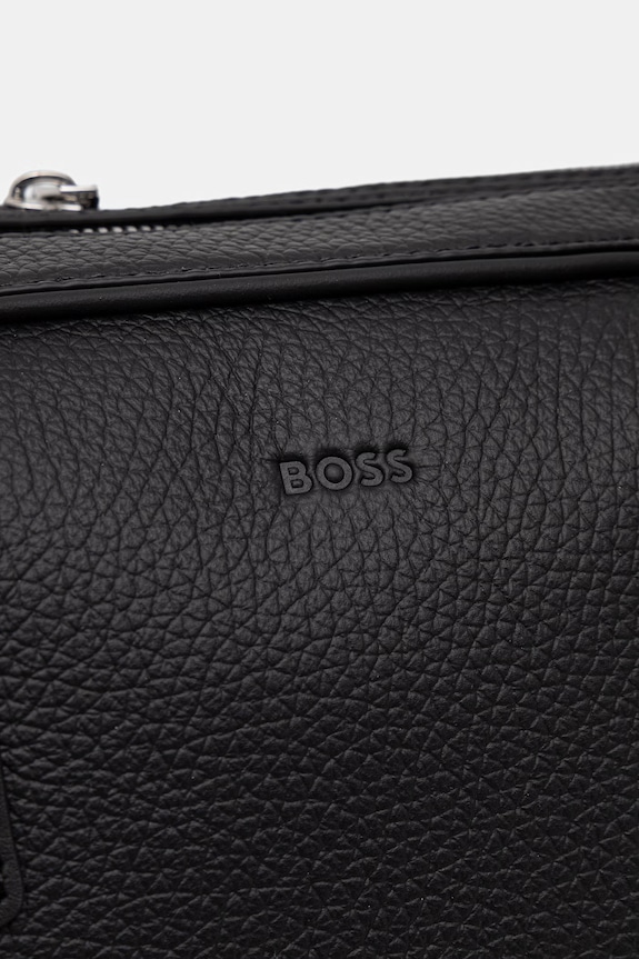 BOSS torba za laptop muška kožna New Crosstown_Doc crna 50541864