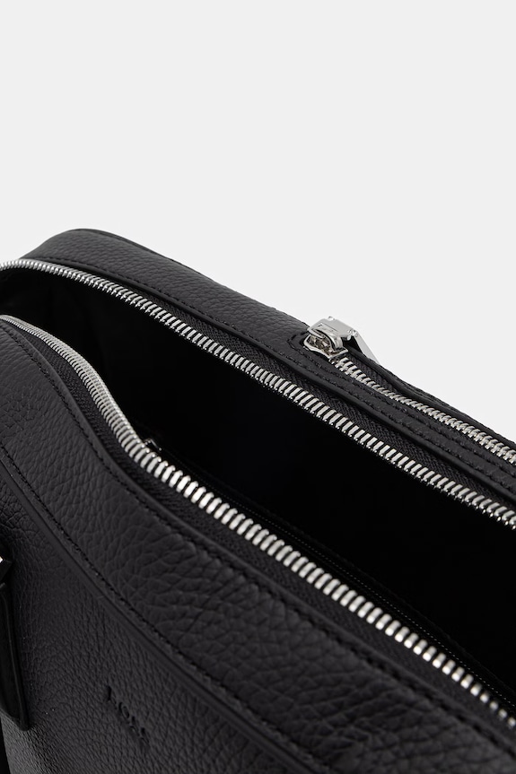 BOSS torba za laptop muška kožna New Crosstown_Doc 50541864 crna