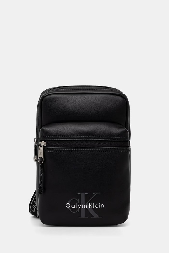 Calvin Klein saszetka męska z imitacji skóry czarny LV04D3449G