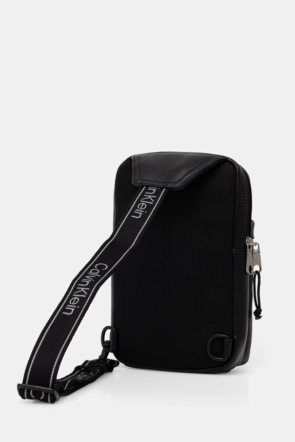 Calvin Klein saszetka męska z imitacji skóry czarny LV04D3449G