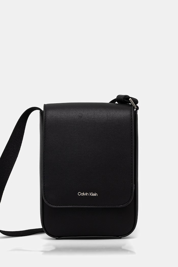 Calvin Klein saszetka męska z imitacji skóry czarny LV04D1226G
