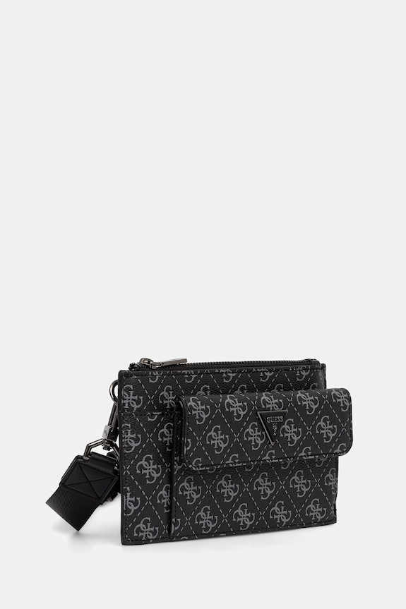 Guess mala torba za muškarce od imitacije kože MILANO HMMILO.P6391 crna AW26