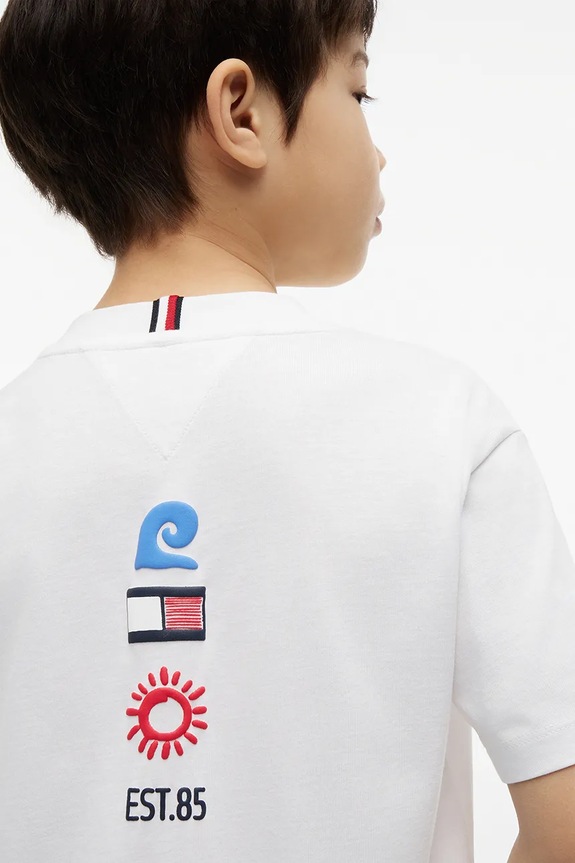Tommy Hilfiger T-shirt dziecięcy bawełniany biały KB0KB10547.80.122.9BY2