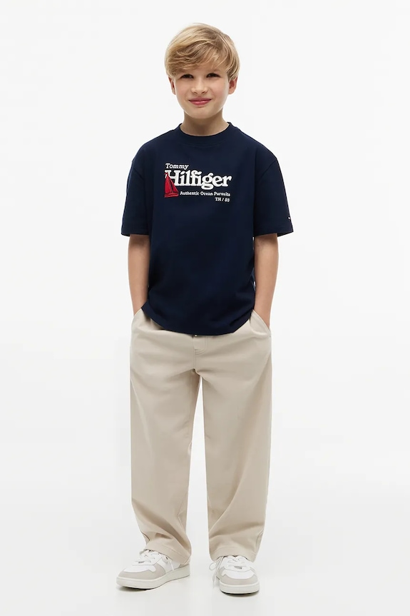 Tommy Hilfiger T-shirt dziecięcy bawełniany granatowy KB0KB10516.128.176.9BY2