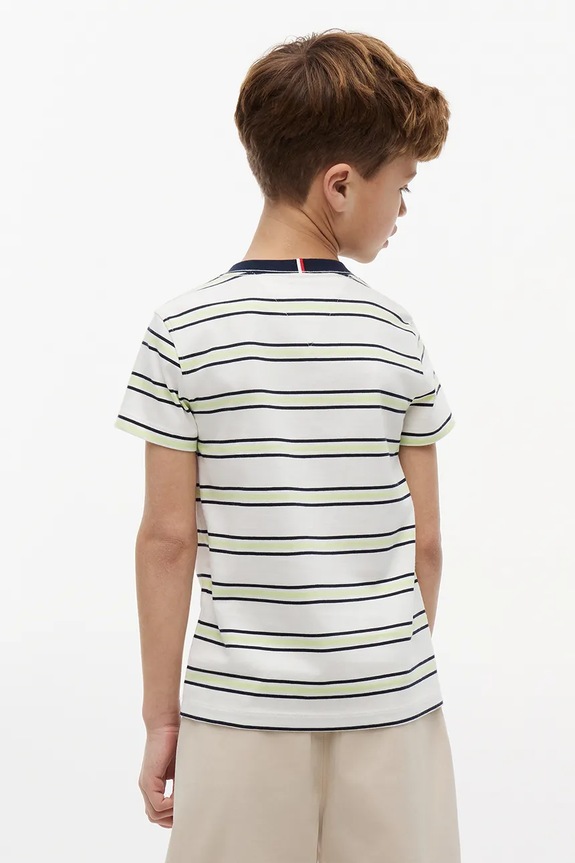 Chlapec Tommy Hilfiger tričko detské bavlnené KB0KB06879.128.176.9BY2 biela