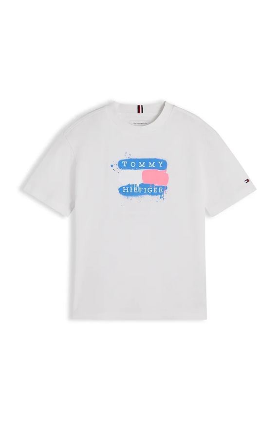 Tommy Hilfiger T-shirt dziecięcy bawełniany KB0KB10546.128.176.9BY2 biały AW26