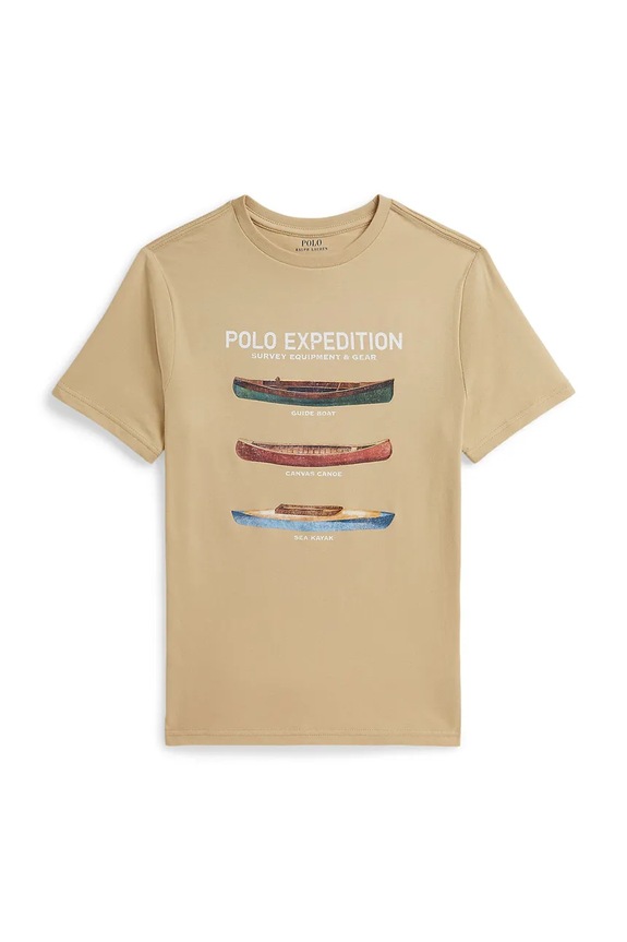 Polo Ralph Lauren t-shirt παιδικό βαμβακερό μπεζ 323B18305001