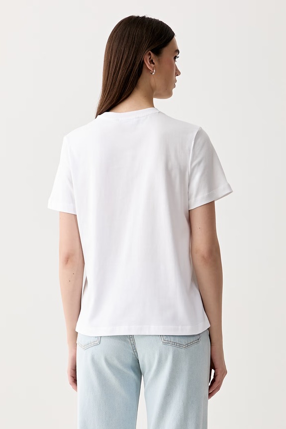 Odzież Barbour T-shirt damski bawełniany z elastanem Rosalie LTS0730 biały
