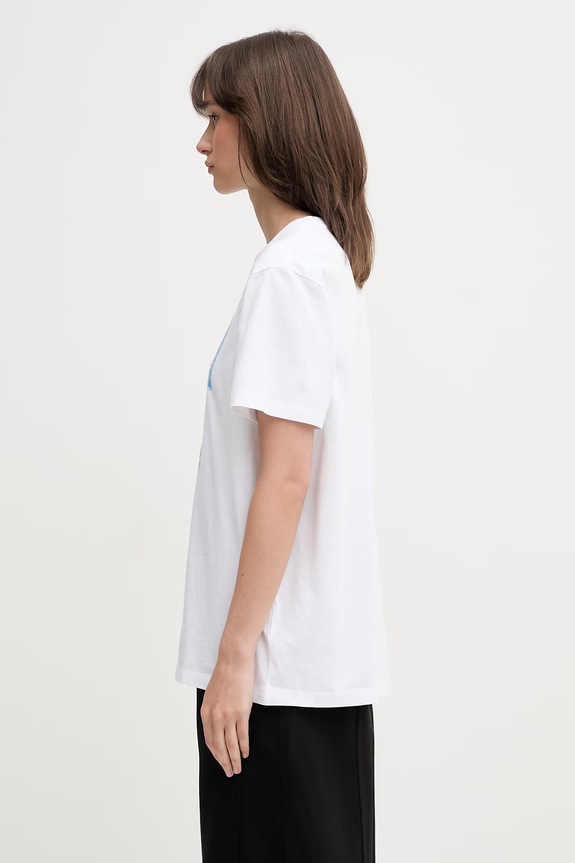 GANNI T-shirt bawełniany damski A1050291 biały AW26