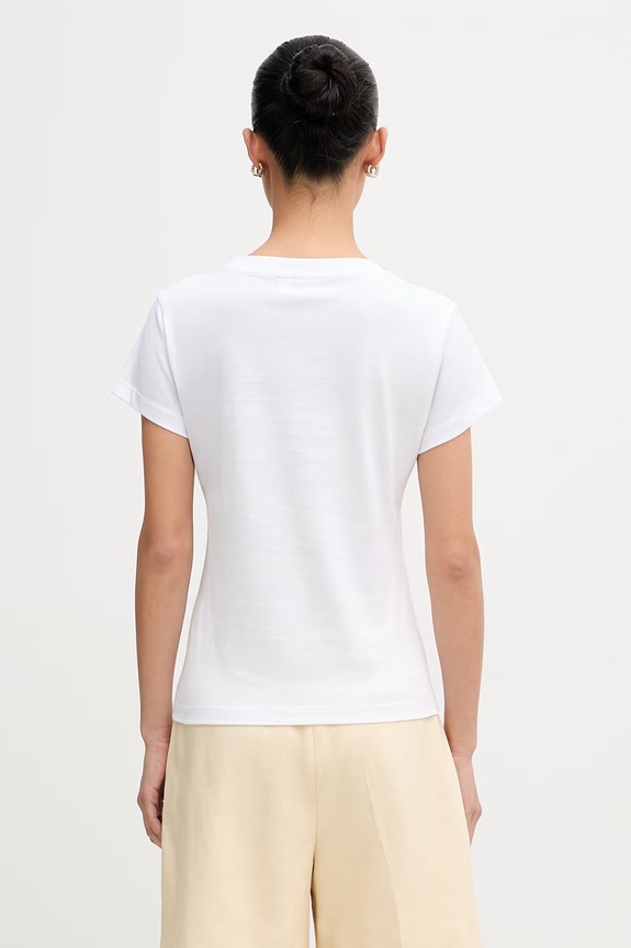 Odzież GANNI T-shirt bawełniany damski A1050258 biały