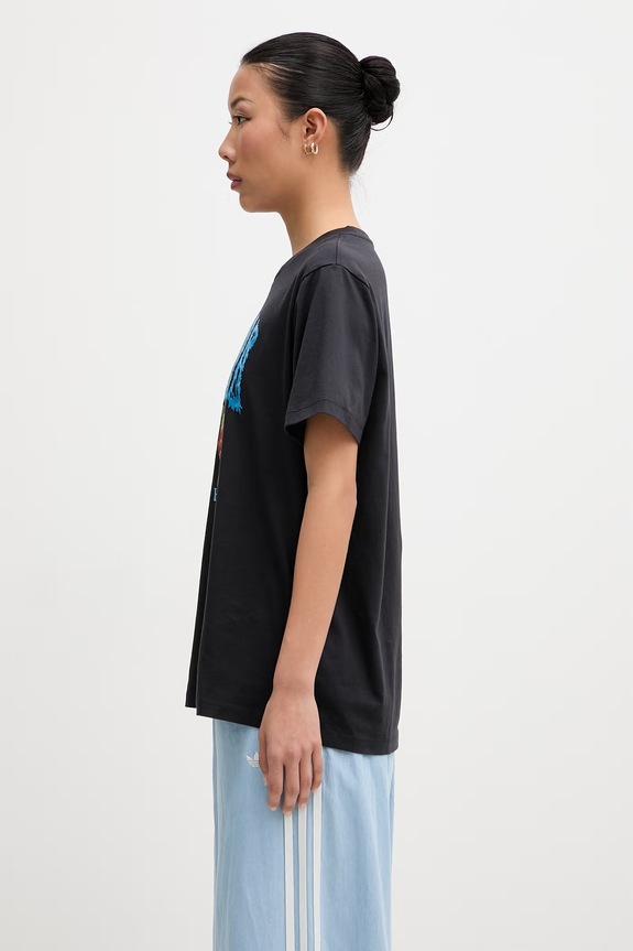 GANNI T-shirt bawełniany damski A1050257 granatowy AW26