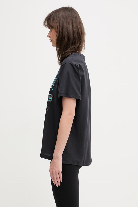 GANNI T-shirt bawełniany damski A1050200 czarny AW26
