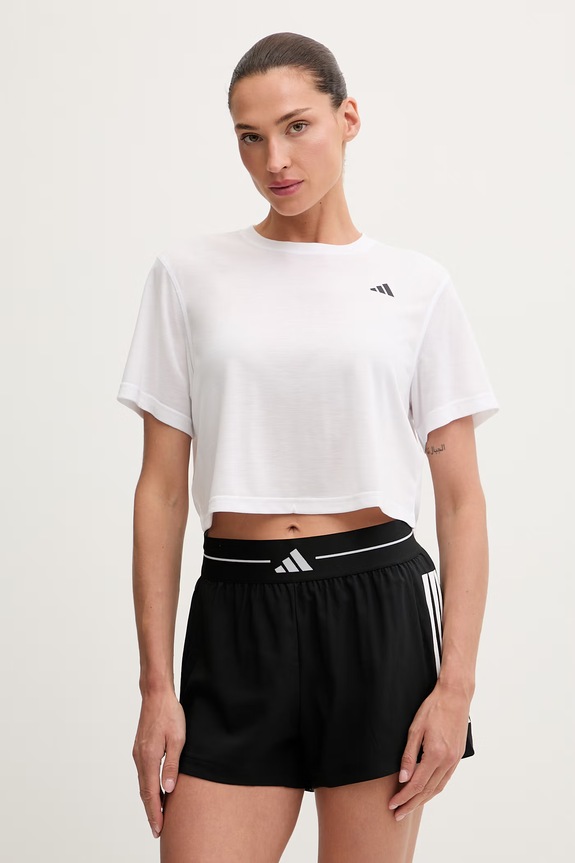 adidas Performance T-shirt sportowy damski z wiskozą WORKOUT ESSENTIALS biały JC9556