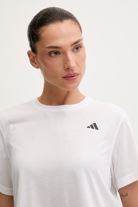 adidas Performance T-shirt sportowy damski z wiskozą WORKOUT ESSENTIALS biały JC9556
