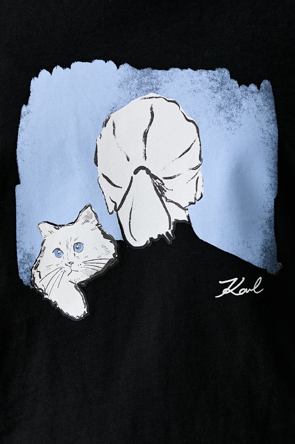 Karl Lagerfeld T-shirt damski bawełniany B3W17069 czarny