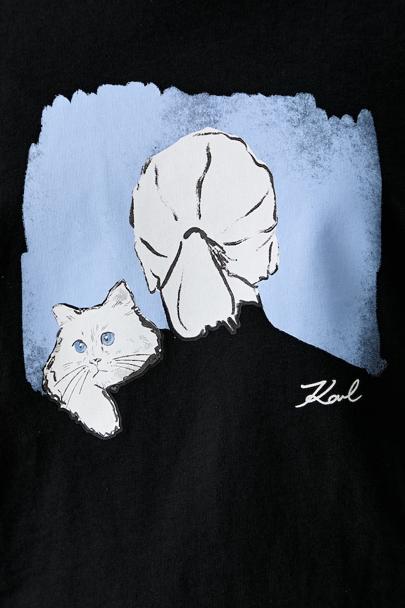 Karl Lagerfeld T-shirt damski bawełniany B3W17069 czarny