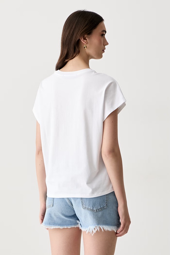 Odzież Karl Lagerfeld T-shirt damski bawełniany B3W17070 biały