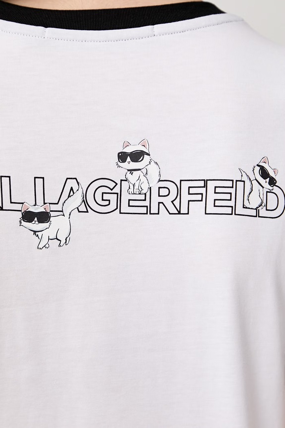 Karl Lagerfeld T-shirt damski bawełniany IKON B3W17092 biały