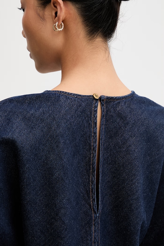 Rag & Bone blúzka dámska rifľová Laura RJ6226PSUOC tmavomodrá