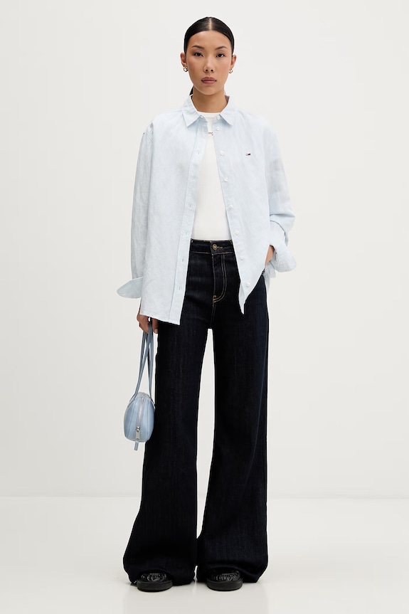 Tommy Jeans tričko dámske bavlnené s elastanom DW0DW22809 biela AW26