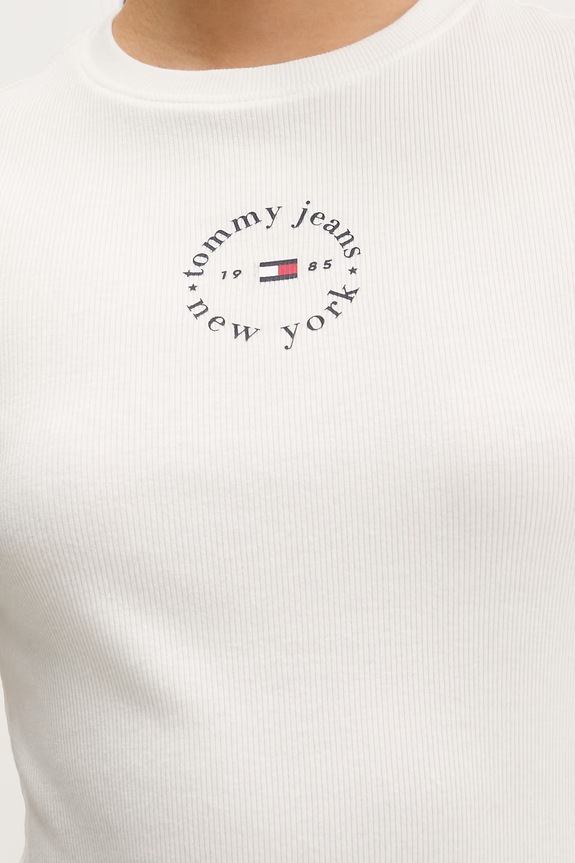 Tommy Jeans tričko dámské bavlněné s elastanem DW0DW22807 béžová