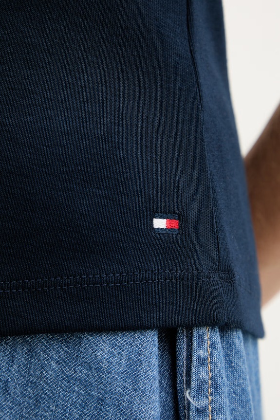 Tommy Hilfiger T-shirt damski bawełniany WW0WW50942 granatowy