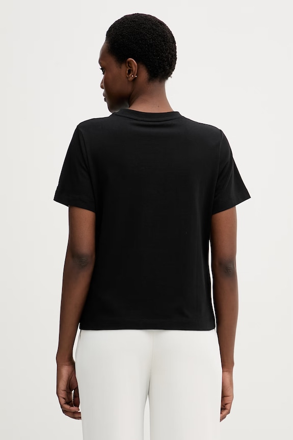 Дрехи Tommy Hilfiger тениска дамска с памук WW0WW49941 черен