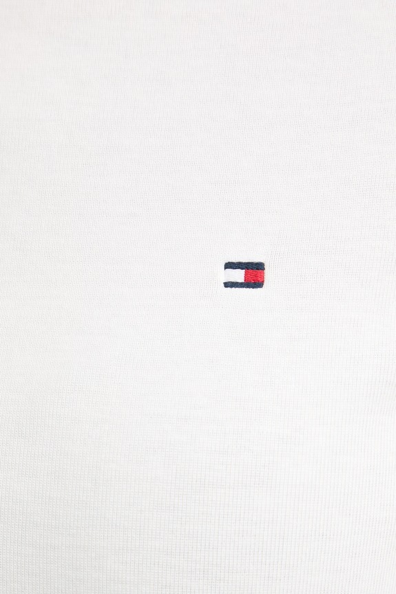 Tommy Hilfiger longsleeve pentru femei din bumbac WW0WW49928 alb