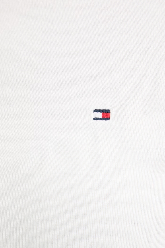 Tommy Hilfiger longsleeve pentru femei din bumbac WW0WW49928 alb