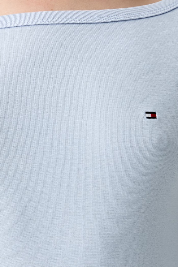 Tommy Hilfiger longsleeve pentru femei din bumbac WW0WW49928 albastru
