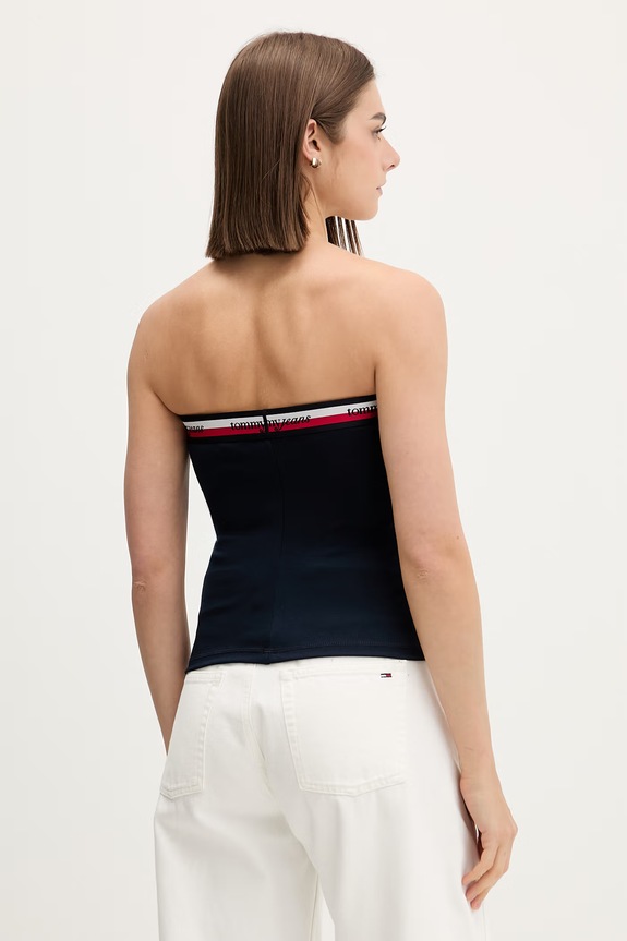 Odjeća Tommy Jeans top za žene s viskozom DW0DW23139 mornarsko plava