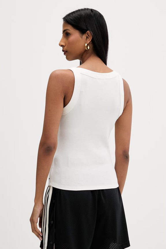 Ρούχα Tommy Jeans Crop top Γυναικείο βαμβακερό με ελαστάν DW0DW22806 μπεζ