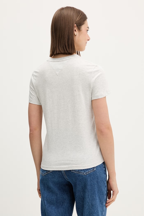 Odzież Tommy Jeans T-shirt damski z bawełną DW0DW22789 szary
