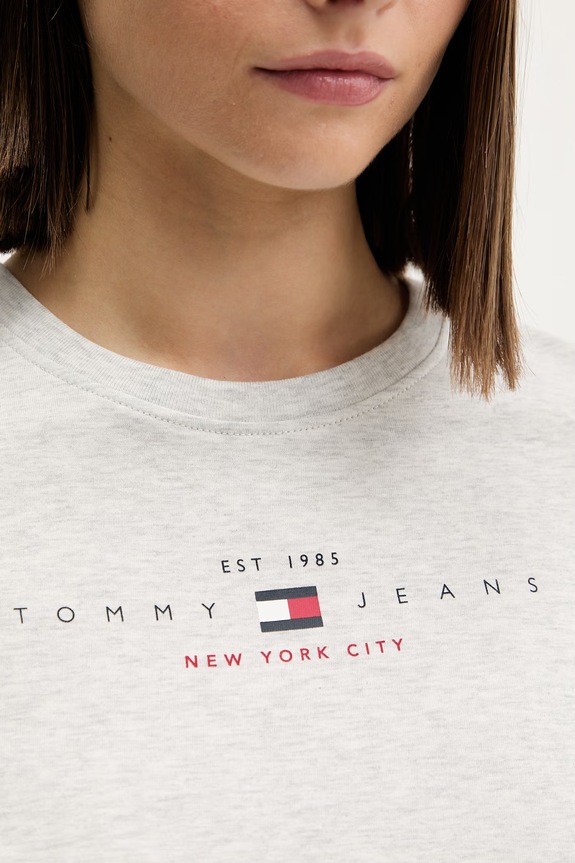 Tommy Jeans T-shirt damski z bawełną DW0DW22789 szary