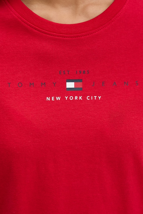 Tommy Jeans kratka majica ženska z bombažem DW0DW22789 rdeča