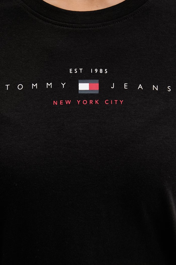 Tommy Jeans kratka majica ženska z bombažem DW0DW22789 črna