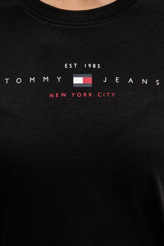 Tommy Jeans kratka majica ženska z bombažem DW0DW22789 črna