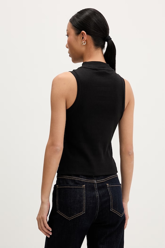 Îmbrăcăminte Tommy Jeans top pentru femei, din bumbac cu elastan DW0DW23478 negru