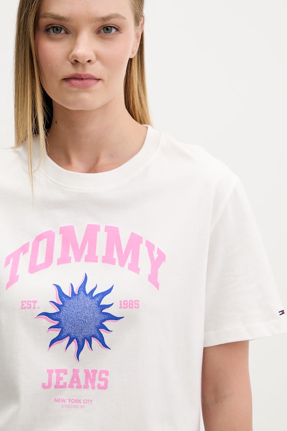 Tommy Jeans T-shirt damski bawełniany biały DW0DW23159