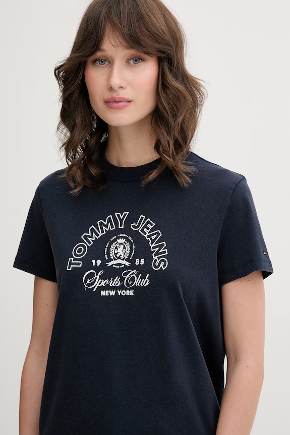 Tommy Jeans tričko dámské bavlněné námořnická modř DW0DW22816