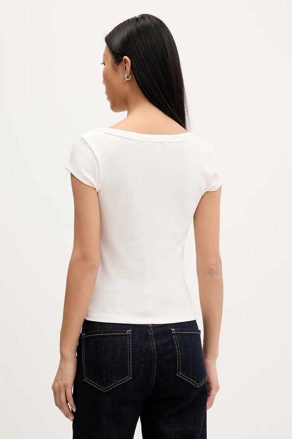 Îmbrăcăminte Tommy Jeans tricou pentru femei, din bumbac cu elastan DW0DW22793 bej