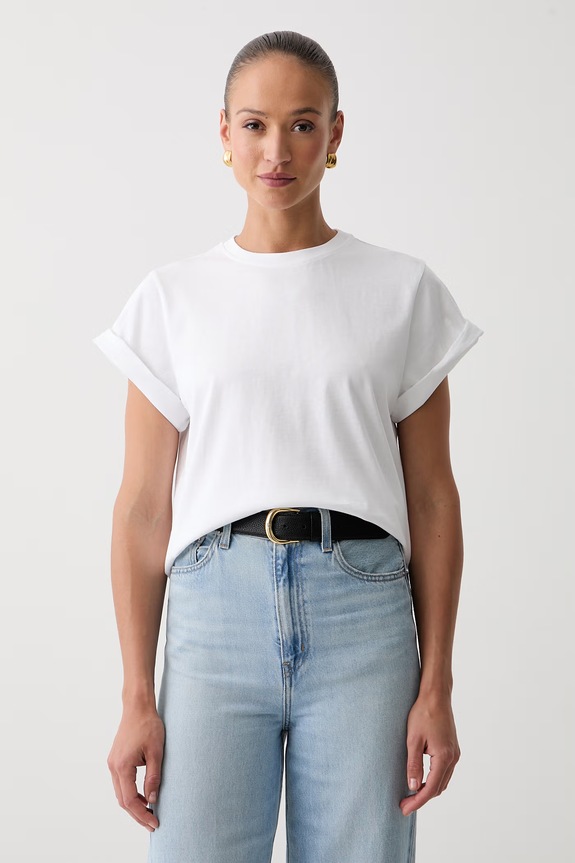 Victoria Beckham T-shirt damski bawełniany Tilly biały 1226JTS007471A