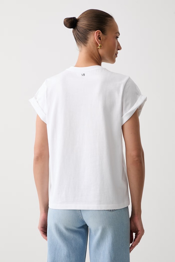Odzież Victoria Beckham T-shirt damski bawełniany Tilly 1226JTS007471A biały