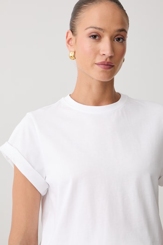 Victoria Beckham T-shirt damski bawełniany Tilly biały 1226JTS007471A