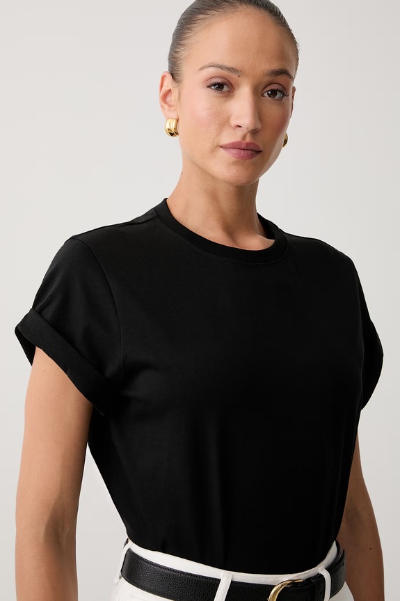 Victoria Beckham T-shirt damski bawełniany Tilly czarny 1226JTS007471A