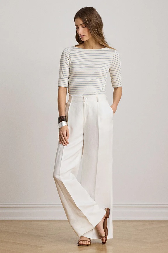 Oblečenie Lauren Ralph Lauren tričko dámske s bavlnou 200P13919 béžová