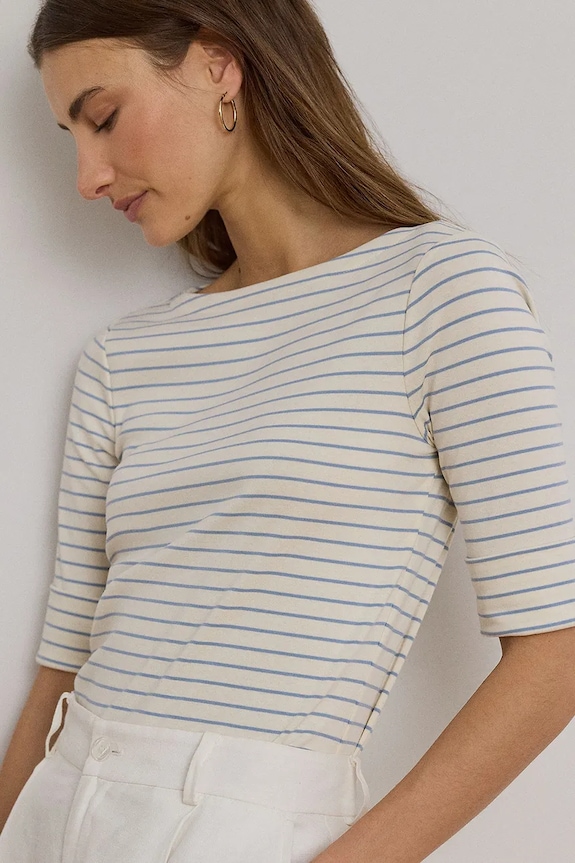 Lauren Ralph Lauren tričko dámske s bavlnou béžová 200P13919