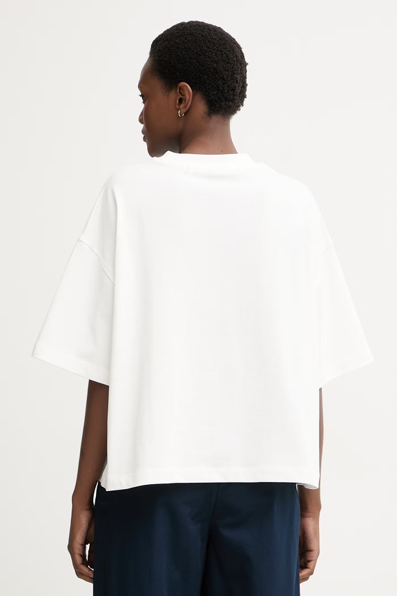 Odjeća Tommy Hilfiger oversize majica kratkih rukava ženska pamučna WW0WW50940 bež