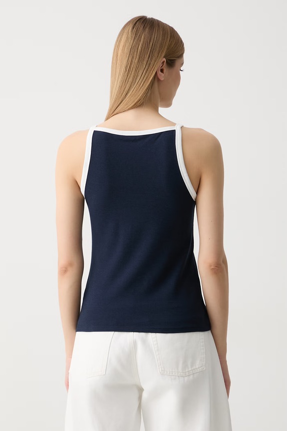 Odjeća Tommy Hilfiger top za žene s lyocellom WW0WW50033 mornarsko plava