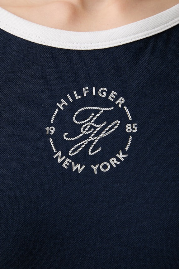 Tommy Hilfiger top za žene s lyocellom WW0WW50033 mornarsko plava
